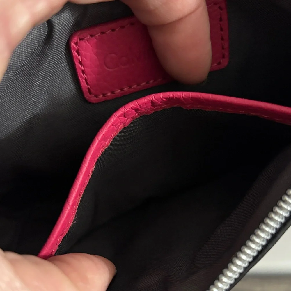 Calvin Klein Hot Pink Leather Wristlet Clutch - Picture 4 of 6